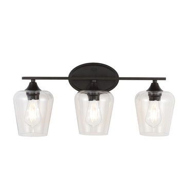 Jayne Iron/Glass Cottage Rustic LED Vanity Light